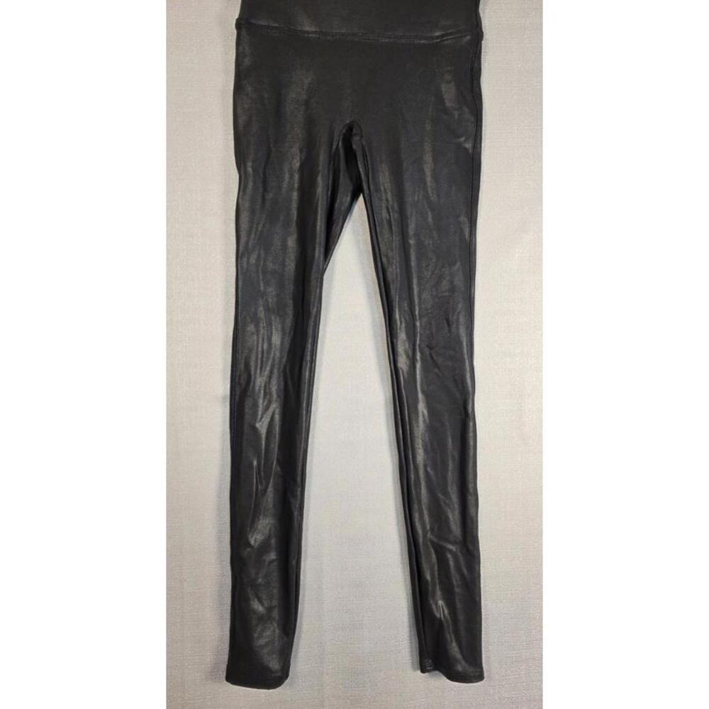 Spanx Faux Leather Legging Matte Black Women Small High Rise Stretch Ankle Snake